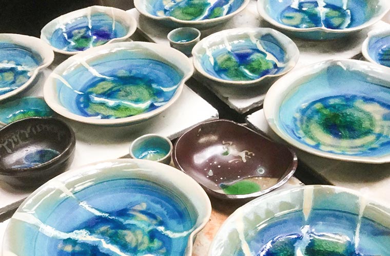 益子焼 あおい器 陶知庵